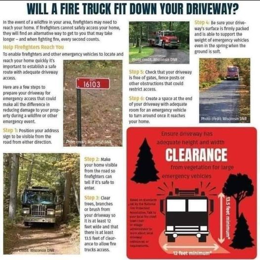 Will a fire truck fit in your driveway advice and image.